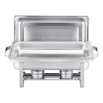 8 Qt 4-pack rectangle chafing dish buffet set full size pan stainless steel