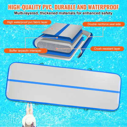 10FT Air Track Inflatable Training Tumbling Gymnastics Gym Mat with Pump
