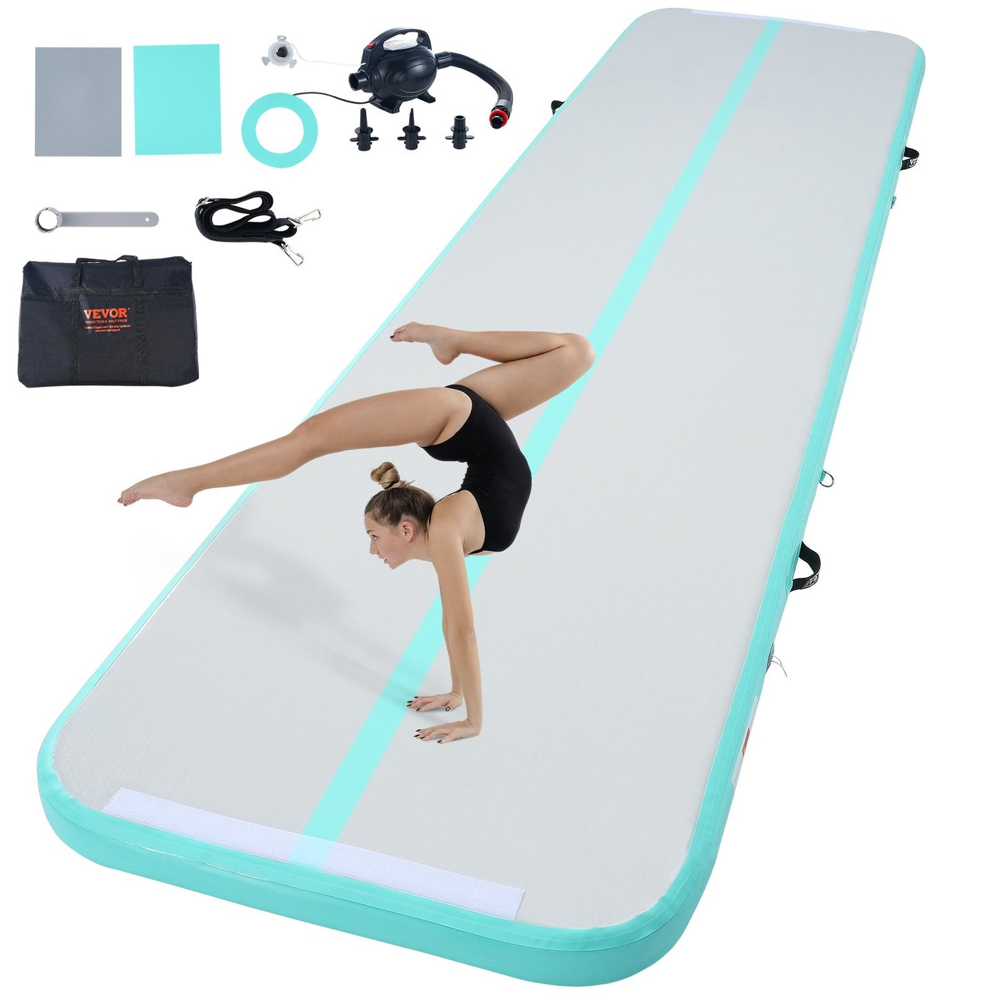 13FT Air Track Uppblåsbar träning Tumbling Gymnastik Gymmatta med pump