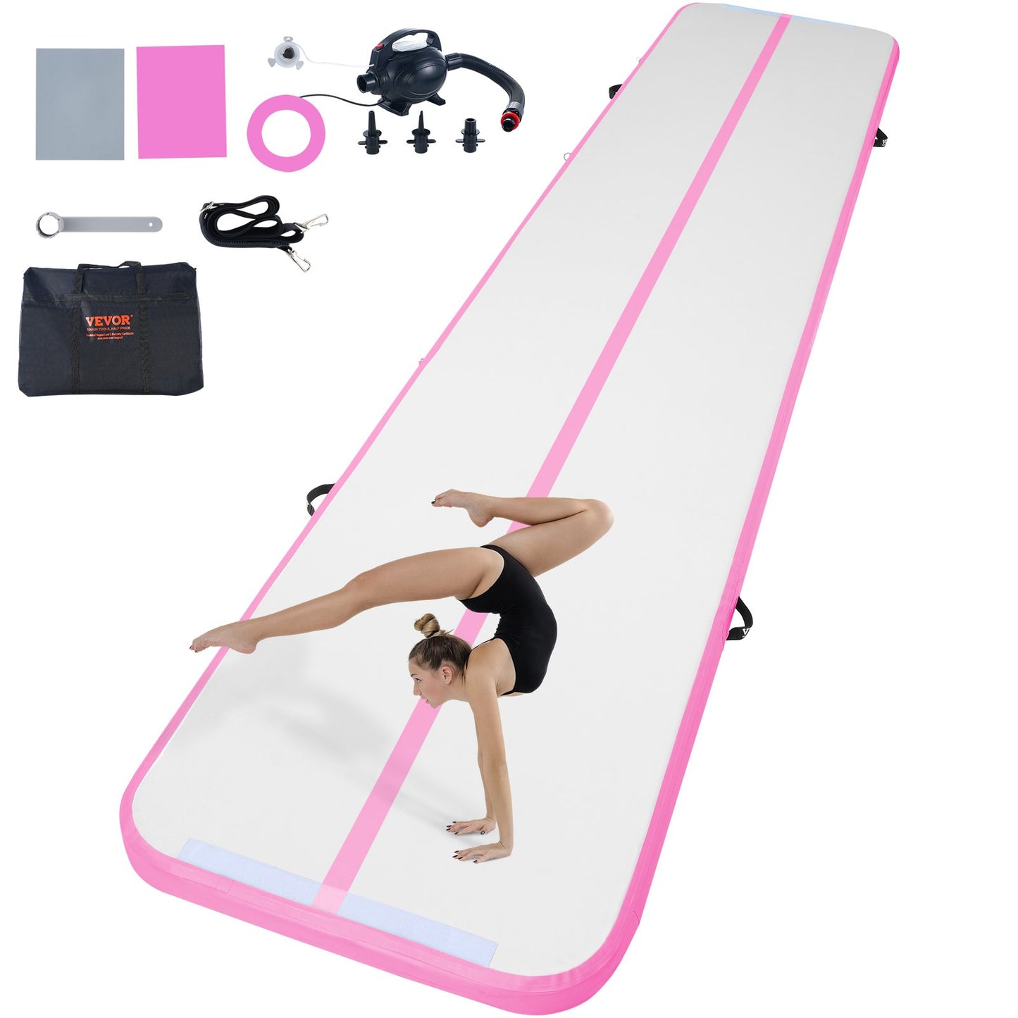 16FT Air Track Uppblåsbar träning Tumbling Gymnastik Gymmatta med pump