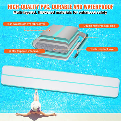 20FT Air Track Inflatable Training Tumbling Gymnastics Gym Mat with Pump