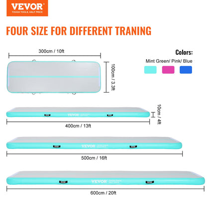 10FT Air Track Inflatable Training Tumbling Gymnastics Gym Mat with Pump