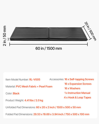 Gym Wall Padding Waterproof Basketball Mat 5cm Thick Foam Court Garage