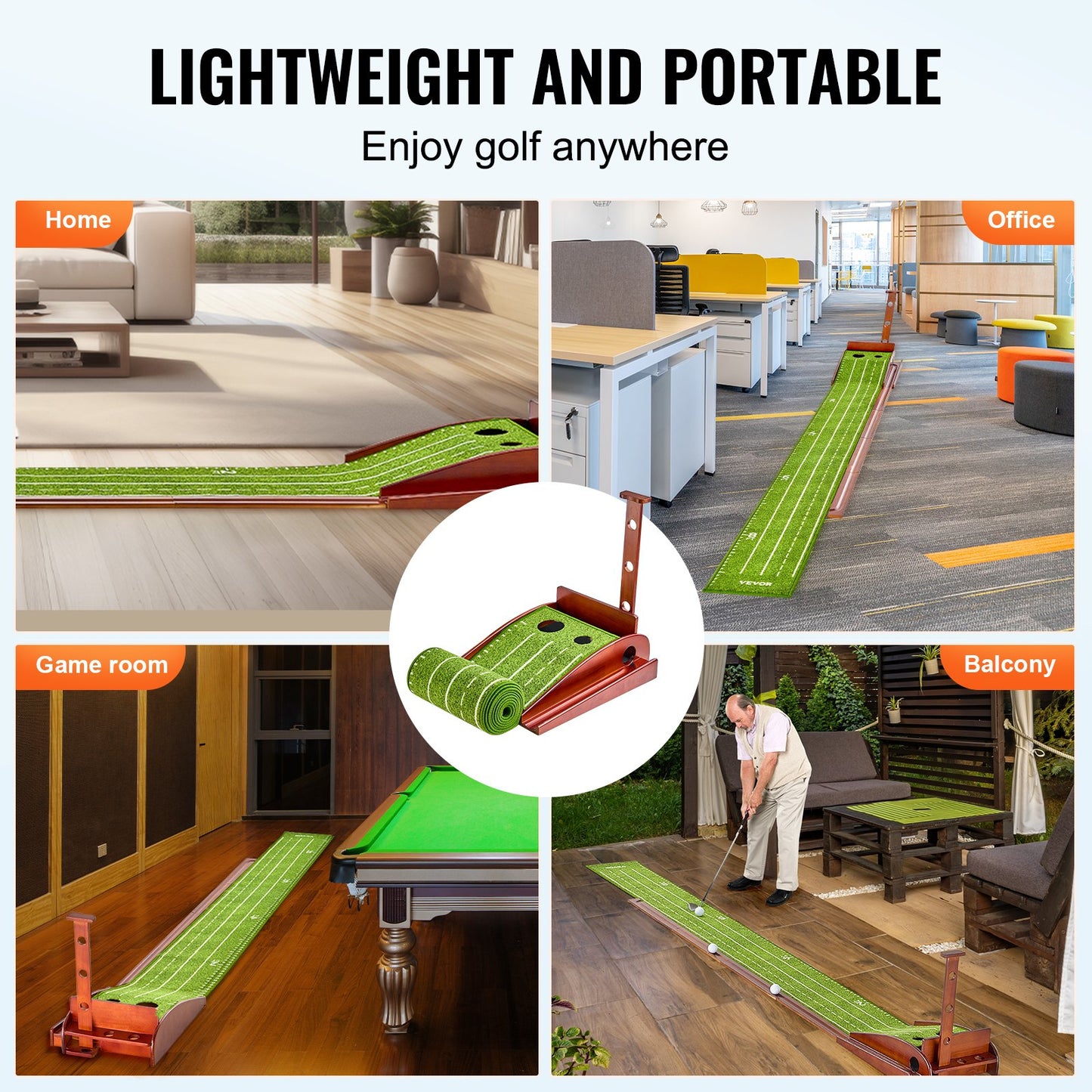 2-hole golf putting mat Indoor golf putting green Golf training aid