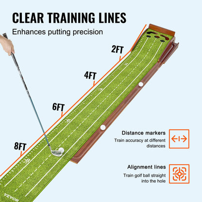 5-håls golfputtmatta Inomhusgolfputtinggreen Golfträningshjälp