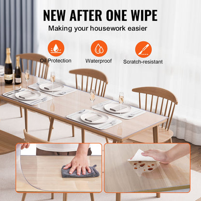 PVC table cover 24x96 inch clear plastic desk cover 1.5mm thick