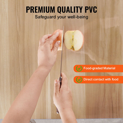 PVC table cover 48x48 inch clear plastic desk cover 1.5mm thick