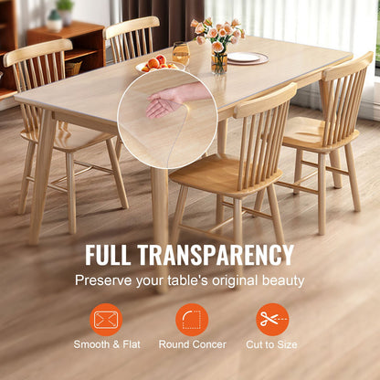 Clear Bordsskydd, 36" x 72" Bordsöverdrag, 1,5 mm tjock PVC-plastduk, vattentätt skrivbordsskydd för Skrivbord, Soffbord, Matsalsbord