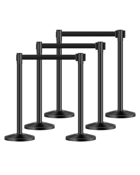 6 support posts with 4 retractable belts and hollow base for sand injection