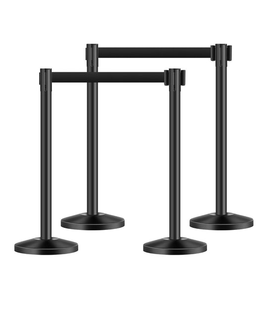 4 support posts with 4 retractable belts and hollow base for sand injection