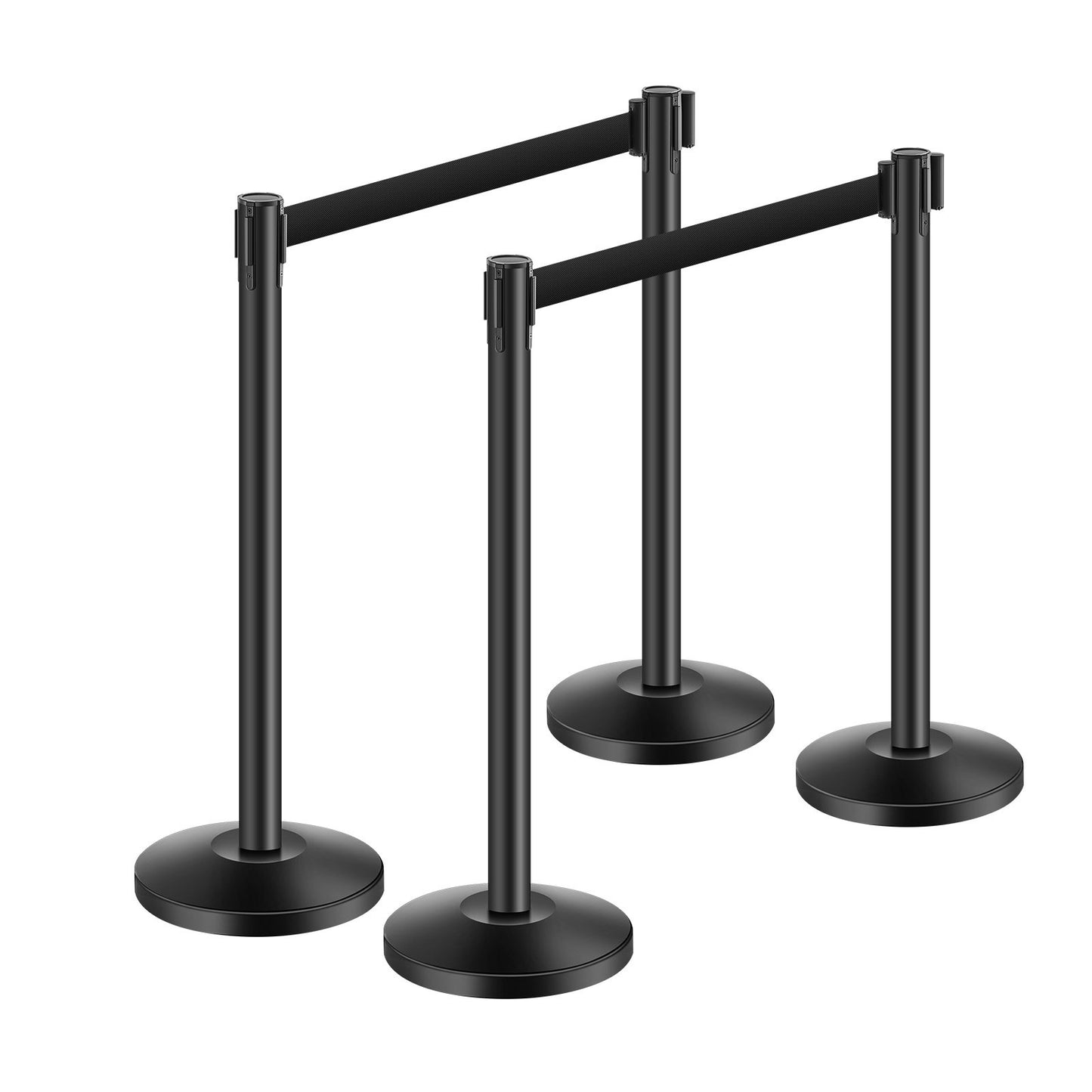 4 support posts with 4 retractable belts and hollow base for sand injection