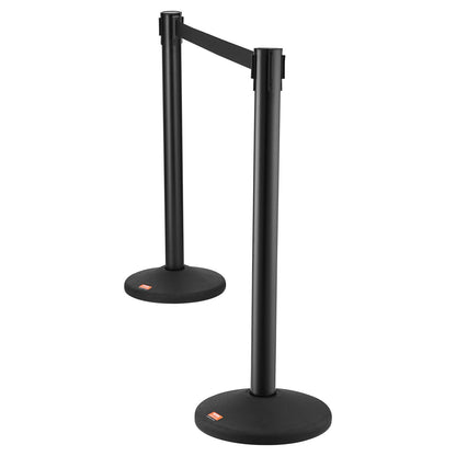Crowd Control Poles, 6 Pack Crowd Control Barriers with 3PCS 6.5 FT Black Retractable Belts, Plastic Pole Queue Pole, Belt Barriers Line Divider Pole for Airport, Exhibition