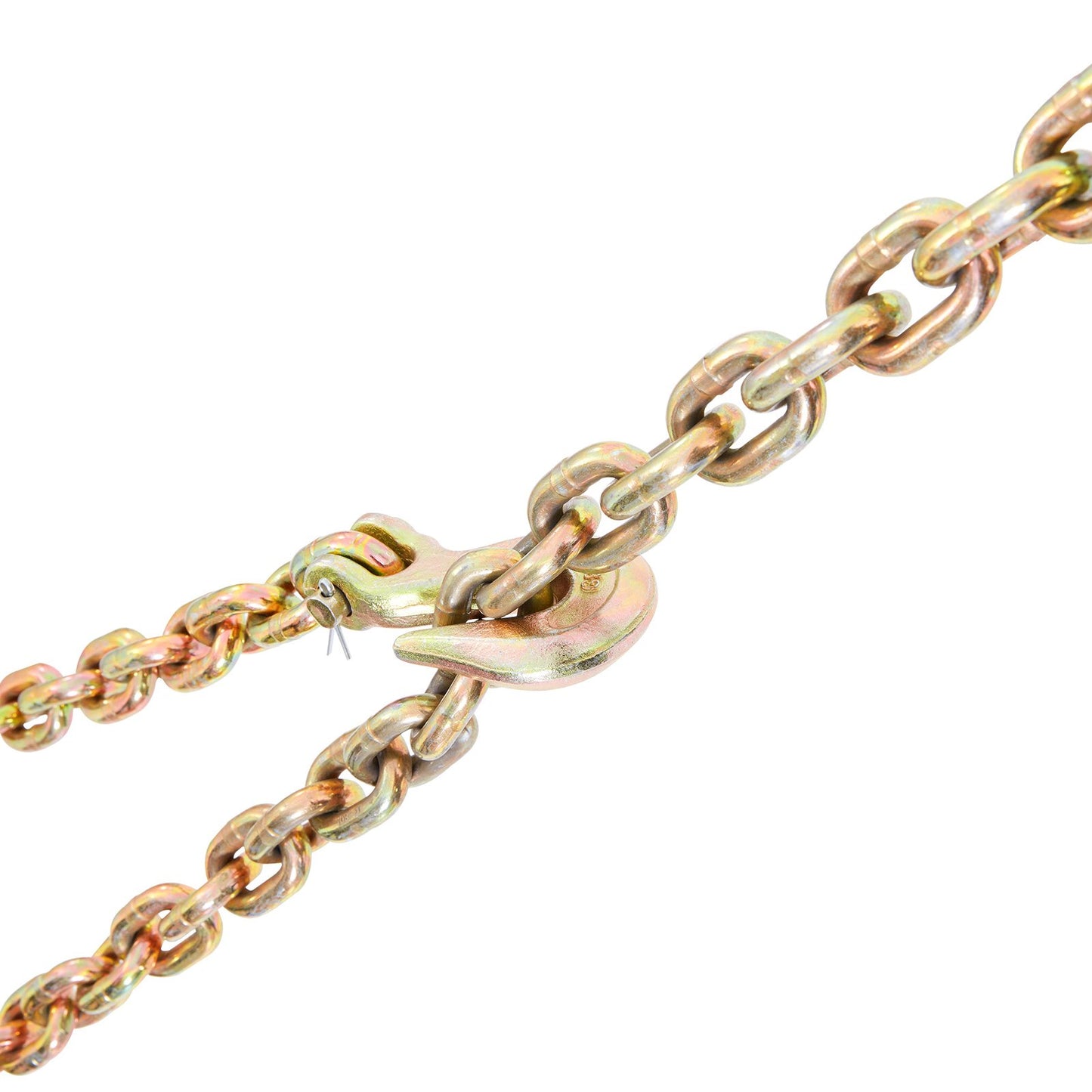 Transport Binder Chain, 7100 lbs Arbetsbelastningsgräns, 3/8'' x 20' G80 dragkedja förankrad med gripkrokar, DOT-certifierad, galvaniserad beläggning Manganstål för Dock Factory Construction Site