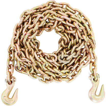 Transport Binder Chain, 7100 lbs Arbetsbelastningsgräns, 3/8'' x 20' G80 dragkedja förankrad med gripkrokar, DOT-certifierad, galvaniserad beläggning Manganstål för Dock Factory Construction Site