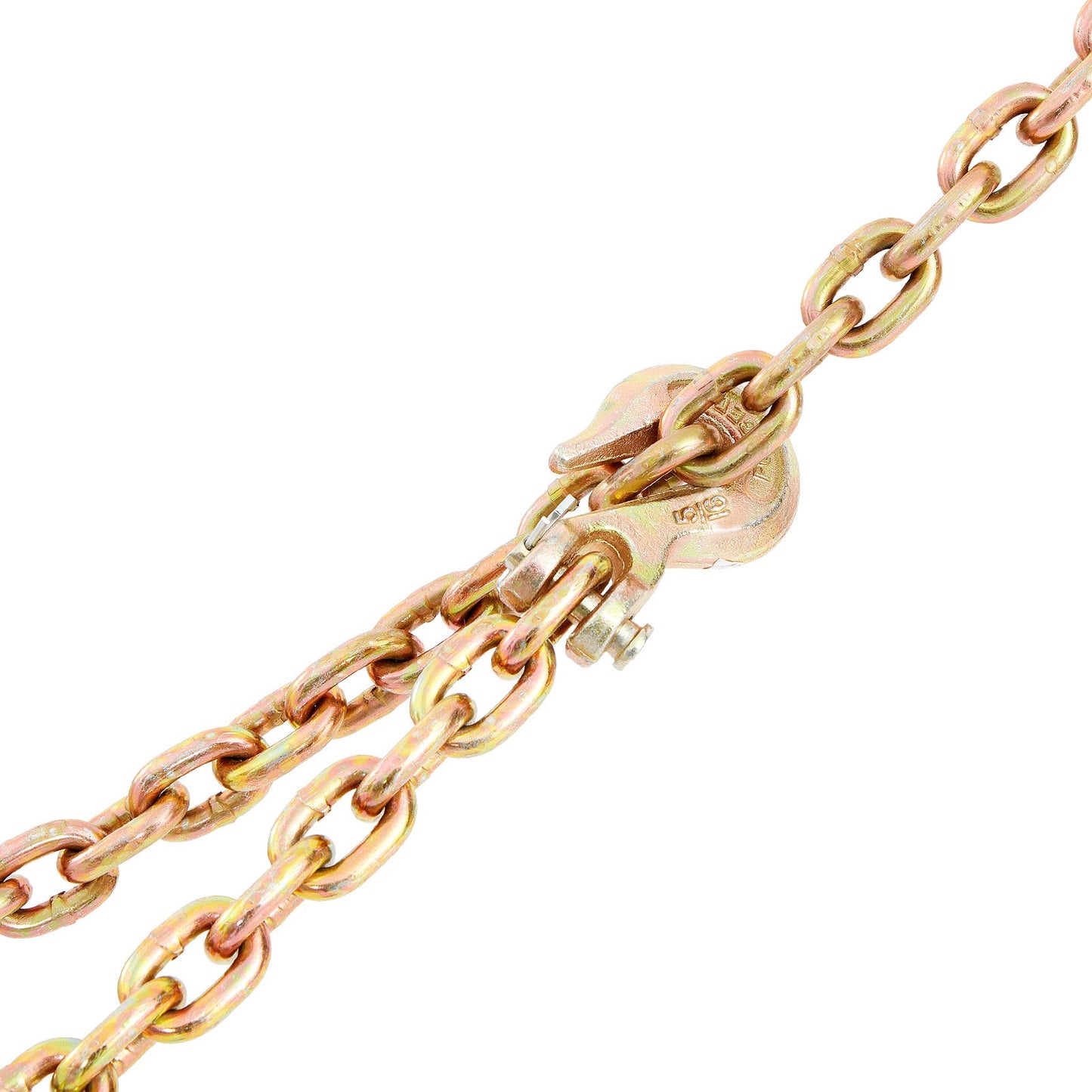 Transport Binder Chain, 4900 lbs Working Load Limit, 5/16'' x 20' G80 Drag Chain Anchored with Grapple Hooks, DOT Certified, Galvanized Coating Manganese Steel for Dock Factory Construction Site