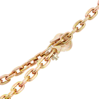 Transport Binder Chain, 4900 lbs Working Load Limit, 5/16'' x 20' G80 Drag Chain Anchored with Grapple Hooks, DOT Certified, Galvanized Coating Manganese Steel for Dock Factory Construction Site