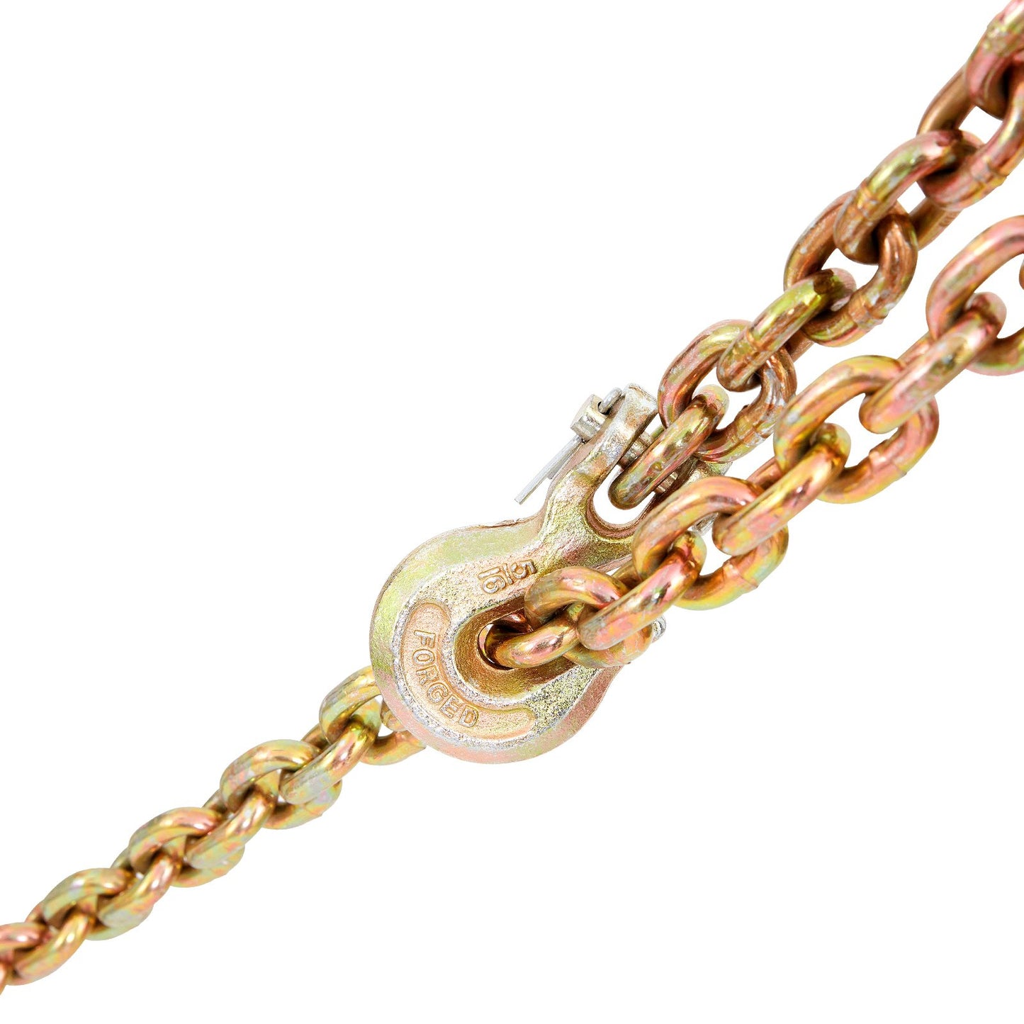Transport Binder Chain, 4900 lbs Working Load Limit, 5/16'' x 20' G80 Drag Chain Anchored with Grapple Hooks, DOT Certified, Galvanized Coating Manganese Steel for Dock Factory Construction Site