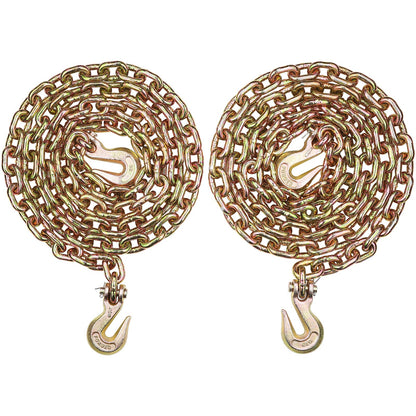 Binder Chain G80 Tie Down Zip Tie Down with Hooks 3/8"x10.3' 2 Pack 7100 lbs