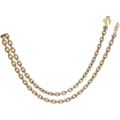 Binder Chain G80 Tie Down Zip Tie Down with Hooks 3/8"x10.3' 2 Pack 7100 lbs