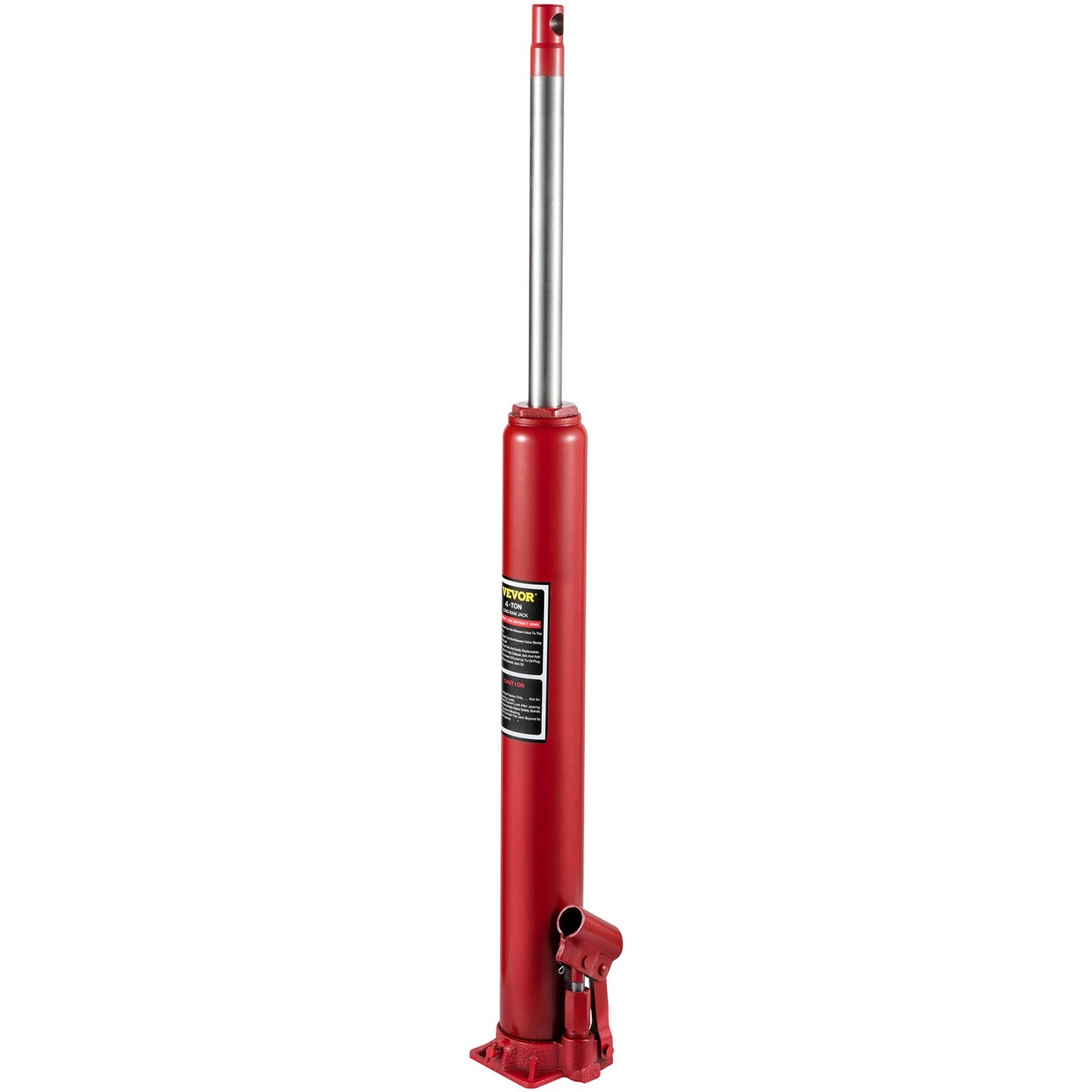 Hydraulic Long Ram Jack, 4 ton/8818 lbs kapacitet, med enkelkolvspump och platt bas, manuell körsbärsplockare med handtag, för garage/verkstadskranar, motorlyftlyft, röd