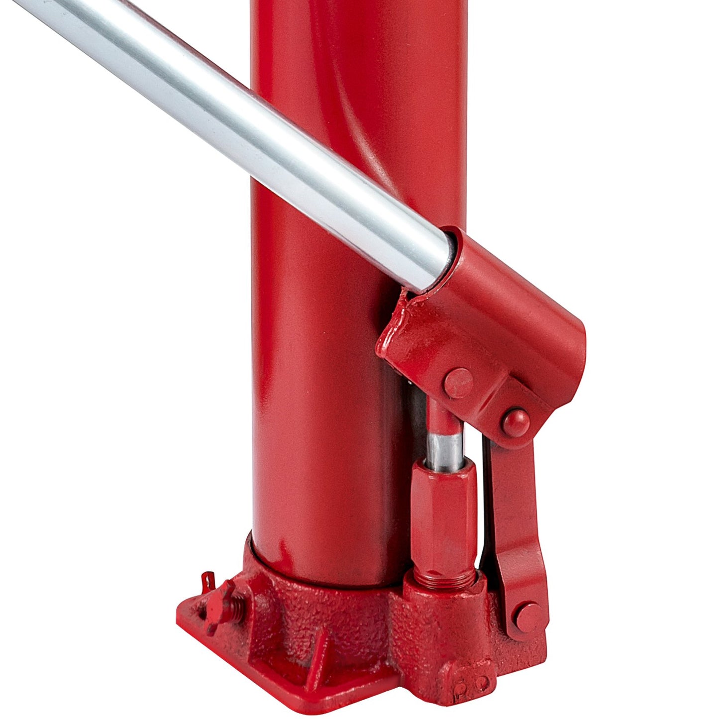 Hydraulic Long Ram Jack, 4 ton/8818 lbs kapacitet, med enkelkolvspump och platt bas, manuell körsbärsplockare med handtag, för garage/verkstadskranar, motorlyftlyft, röd