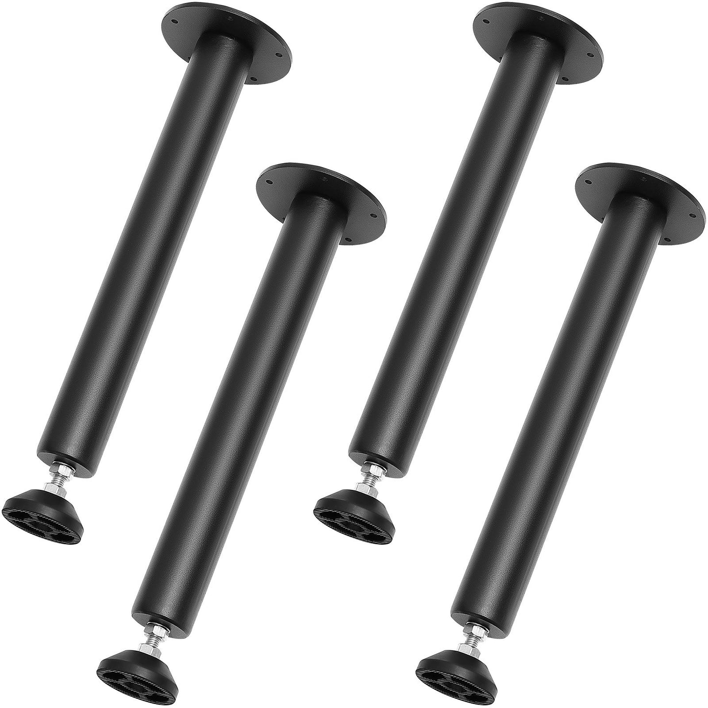 406,4 MM justerbara skrivbordsben, förstärkt stål kontorsbordsmöbler ben Set med 4 för gör-det-själv, 1200 lbs Lastkapacitet Heavy Duty skrivbordsben, snabbinstallationsben med justerbar fotkopp Svart