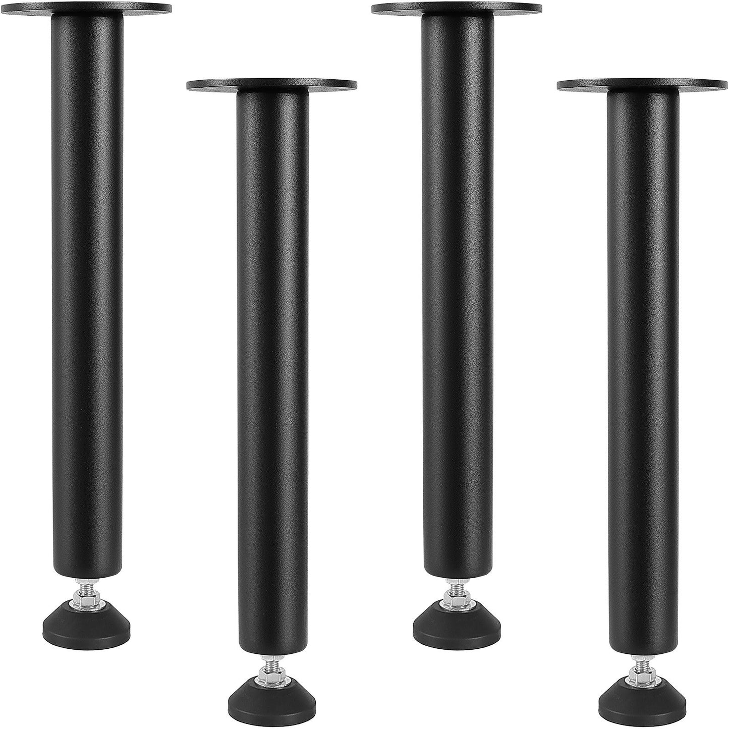 406,4 MM justerbara skrivbordsben, förstärkt stål kontorsbordsmöbler ben Set med 4 för gör-det-själv, 1200 lbs Lastkapacitet Heavy Duty skrivbordsben, snabbinstallationsben med justerbar fotkopp Svart