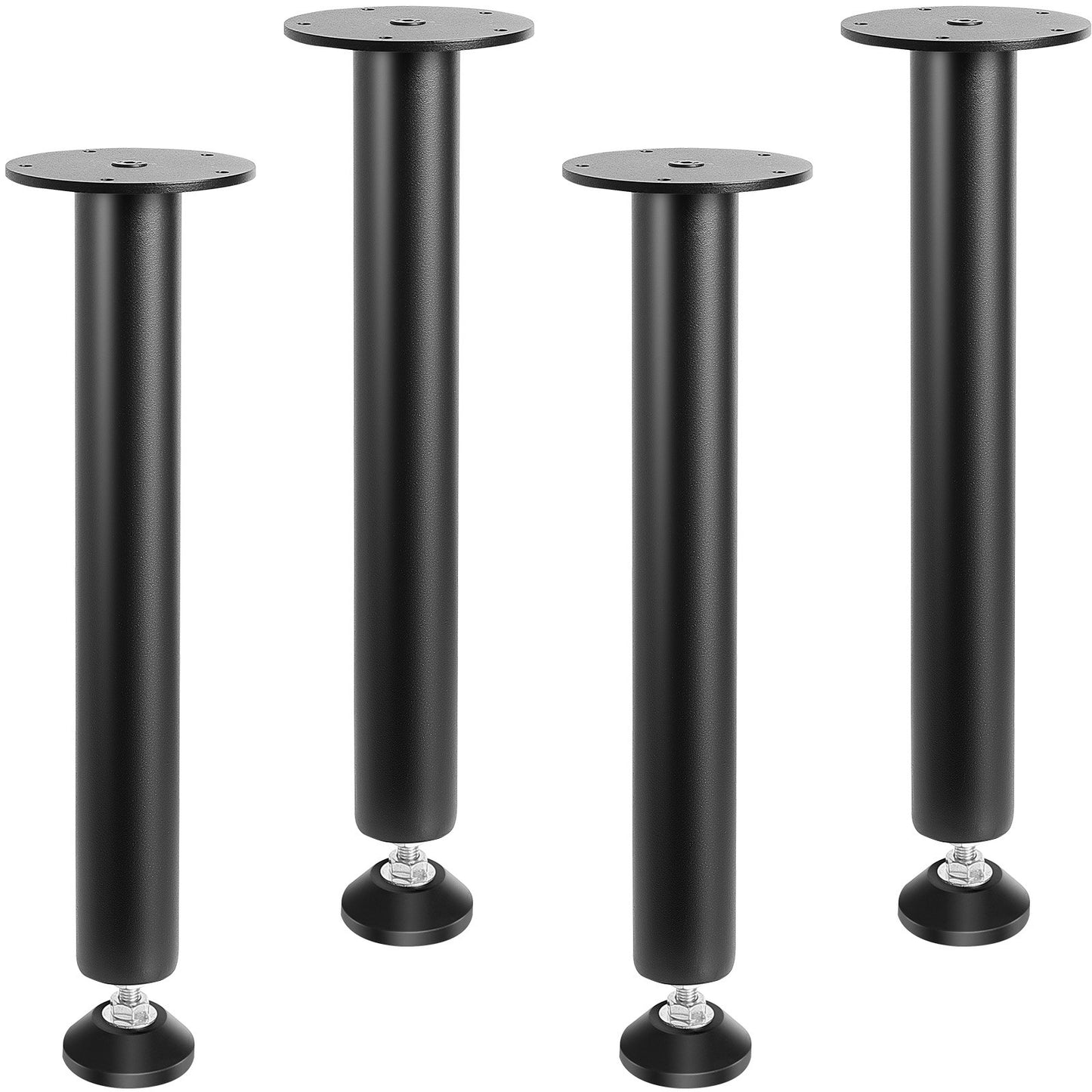 406,4 MM justerbara skrivbordsben, förstärkt stål kontorsbordsmöbler ben Set med 4 för gör-det-själv, 1200 lbs Lastkapacitet Heavy Duty skrivbordsben, snabbinstallationsben med justerbar fotkopp Svart