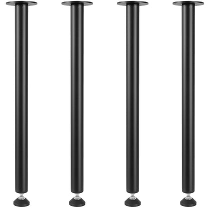 762MM Adjustable Desk Legs, Reinforced Steel Office Table Furniture Legs Set of 4 for DIY, 544.3 KG Load Capacity Heavy Duty Desk Legs, Quick Install Legs with Adjustable Foot Cup Black