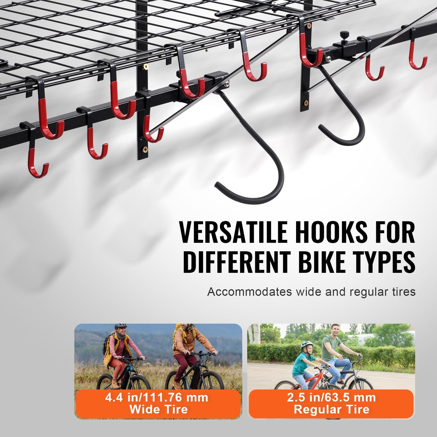Bike Rack Wall Mounted Garage Bike Rack &amp; 2 Shelves for 4 Bikes