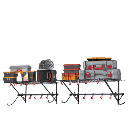 Bike Rack Wall Mounted Garage Bike Rack &amp; 2 Shelves for 4 Bikes