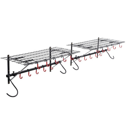 Bike Rack Wall Mounted Garage Bike Rack &amp; 2 Shelves for 4 Bikes