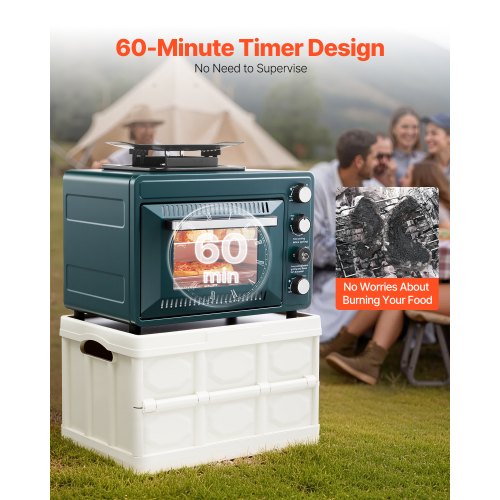 Outdoor Oven 2-in-1 Portable Gas Camping Stove Oven Combo Adjustable Fire | EU