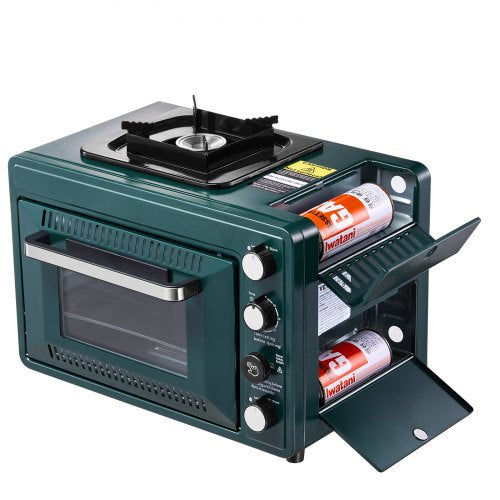 Outdoor Oven 2-in-1 Portable Gas Camping Stove Oven Combo Adjustable Fire | EU