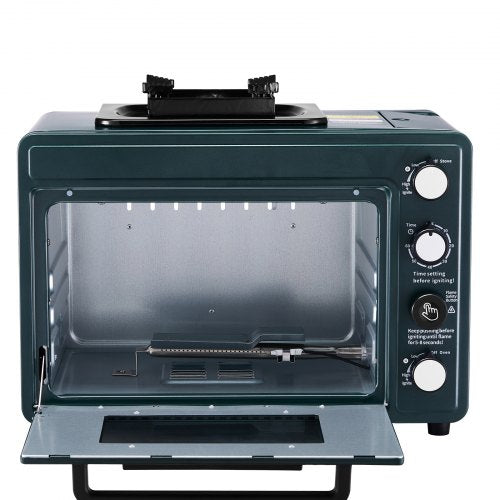 Outdoor Oven 2-in-1 Portable Gas Camping Stove Oven Combo Adjustable Fire | EU