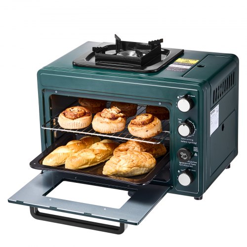 Outdoor Oven 2-in-1 Portable Gas Camping Stove Oven Combo Adjustable Fire | EU