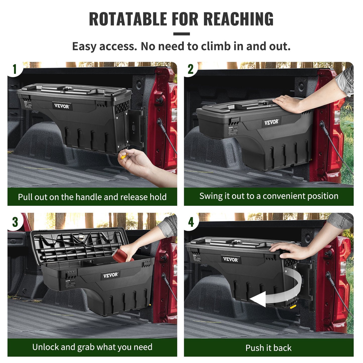 Truck Bed Storage Tool Box 2019-20 Chevrolet Silverado 1500 Vänster+Höger