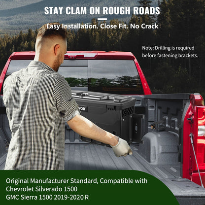 Truck Bed Storage Tool Box 2019-20 Chevrolet Silverado 1500 Vänster+Höger