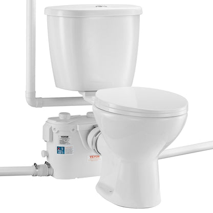 Macerating toalettsystem med 500W Pump Upflush Toalett för källaren