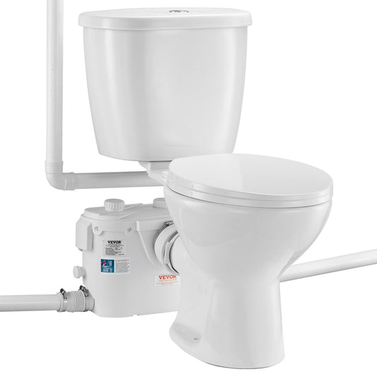 Macerating toalettsystem med 500W Pump Upflush Toalett för källaren