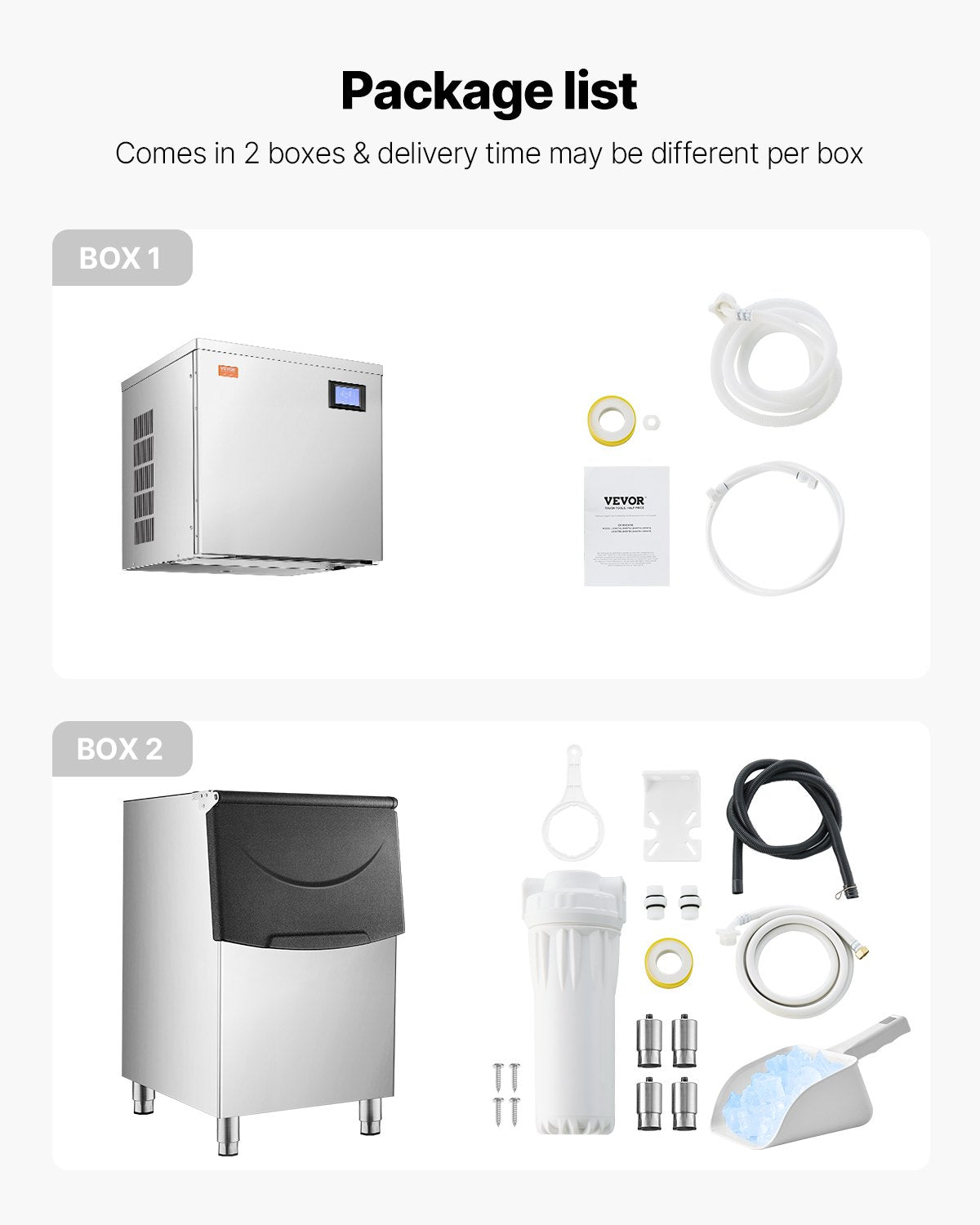 Commercial Ice Machine 550LBS/24H &amp; 250LBS Storage Bin Automatic Self-Cleaning