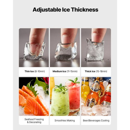 kommerzielle Eismaschine 550 lbs/24 Stunden mit 300 lbs Vorratsbehälter automatische Selbstreinigung | EU