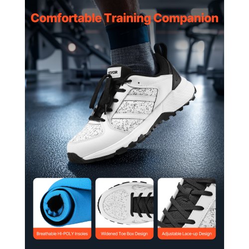 Crosstrainingskor M Bredd Sneakers UK Storlek 12 Skor med bred tåbox Vita |  EU