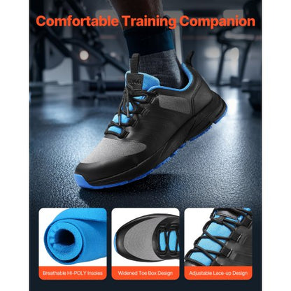 Crosstrainingskor W Bredd Sneakers UK Storlek 12 Skor med Bred Tå Box Svarta |  EU