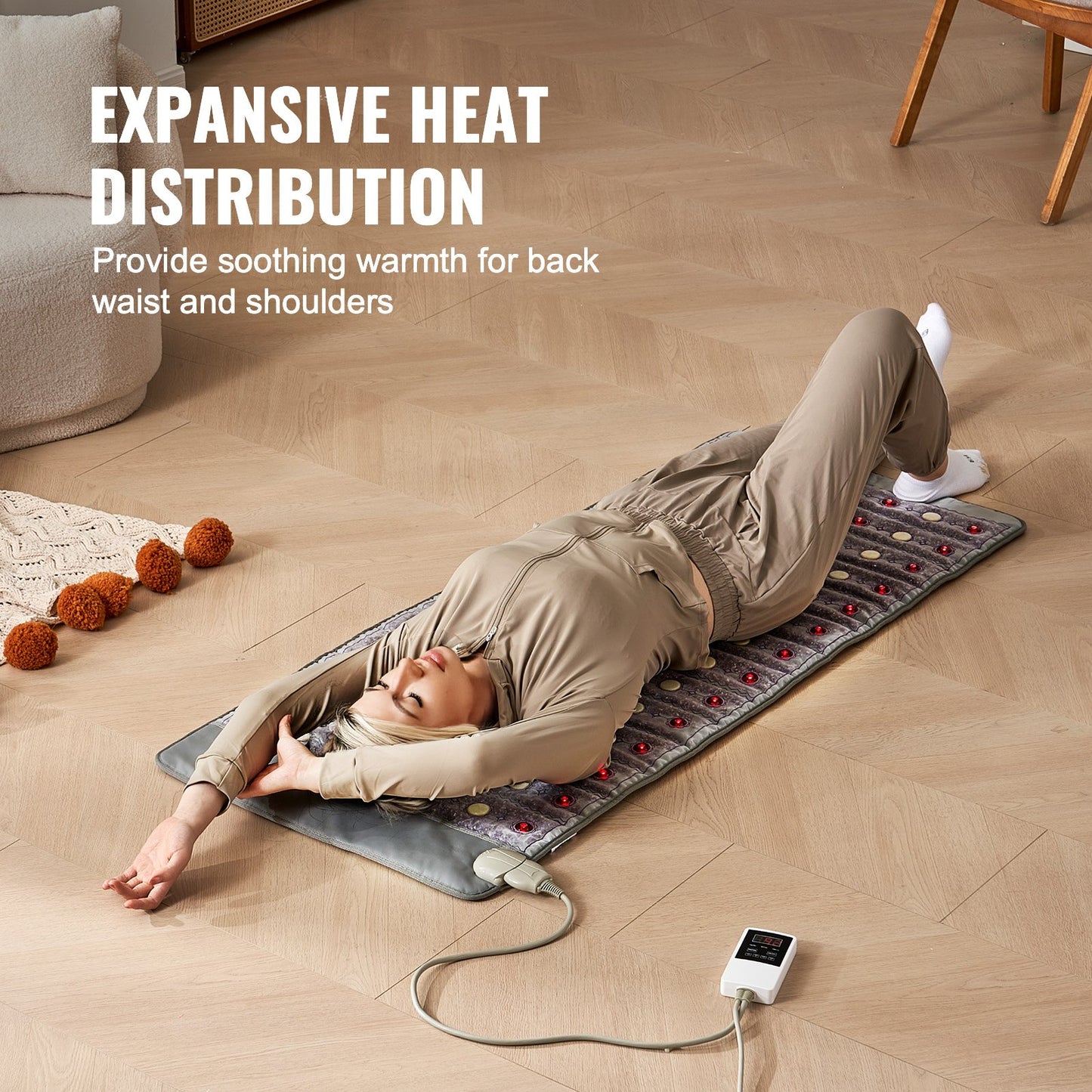 Far Infrared Heating Pad 60"x24" Amethyst Heating Pad with 103-159℉ Temp