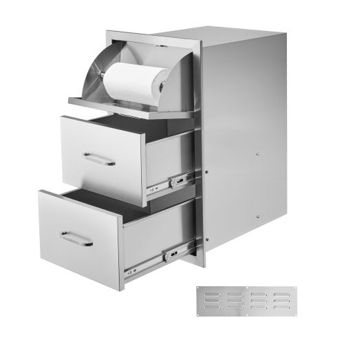 Outdoor-Küchenschubladen Dreifach-Grill-Zugangsschubladen Ø 16,5 x 29 x 20,5 Zoll