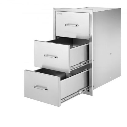 Outdoor-Küchenschubladen Dreifach-Grill-Zugangsschubladen Ø 16,5 x 29 x 20,5 Zoll