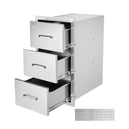 Outdoor Kitchen Drawers Triple BBQ Access Drawers Ø 45x51x51 cm