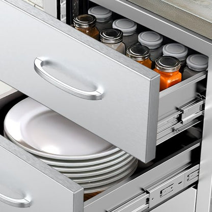 Outdoor Kitchen Drawers Triple BBQ Access Drawers Ø 45x51x51 cm