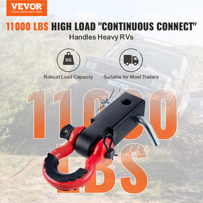 2" Trailer Shackle Hitch Mottagare D-Ring Recovery för Truck Jeep 44100 lbs